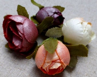 Silk Flower Buds for Decorating Millinery Arranging Mix of 15