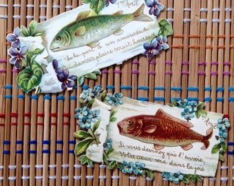 Vintage French Paper Ephemera: April Fool's or "Poissons D'Avril," R
