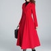 Princess coat red coat pleated coat elegant coat wool