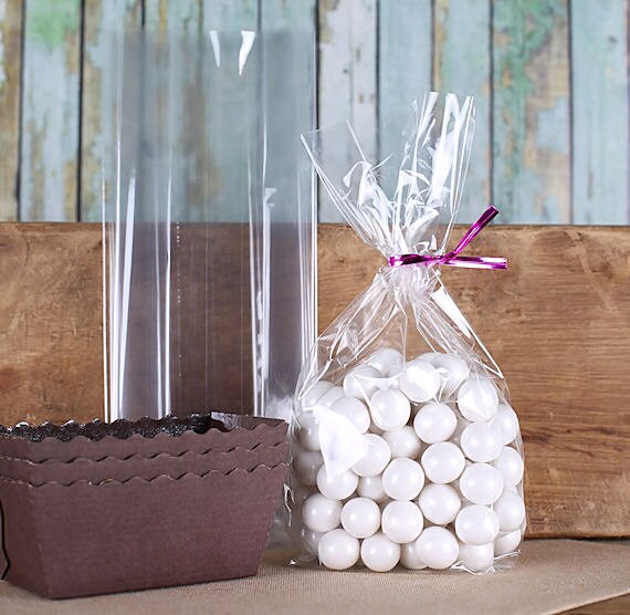 Small Narrow Cellophane Bags, Mini Loaf Pan Bags, Candy Buffet Bags
