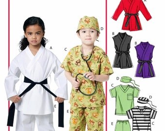Child Scrubs Pattern, Kids Karate Costume Pattern, McCall's Sewing Pattern 6184