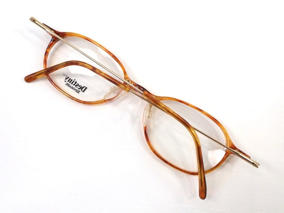 Vintage 90s Deadstock Eyeglasses Oval Frame Eye Glasses Gold 