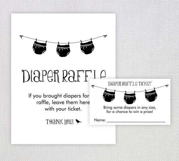 diaper raffle ticket instant download baby shower