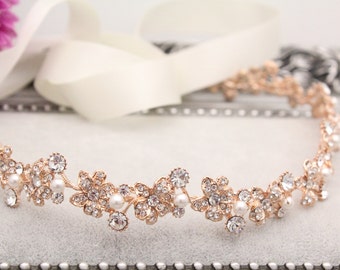 Wedding hair accessories,Wedding headband,Rose gold Bridal headband,Wedding hair vine,Bridal hair piece,Wedding headpiece,Bridal hair piece