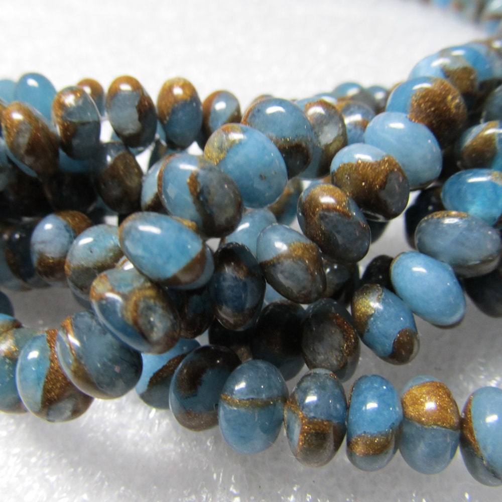 Jasper Beads 8 X 4mm Natural Colonial Blue Jasper Cloisonne Smooth