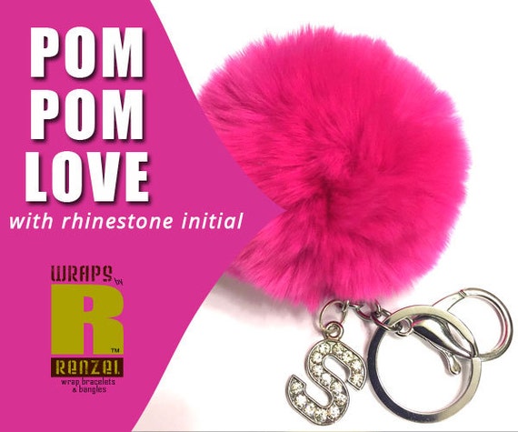 pom fur pink pom keychain Pom Keychain, for Fur, Pink Key Her, Ring, Pom Fur Fur Ball, Gift