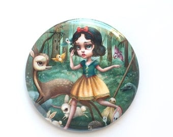Pretty Pocket Mirror - Snow White in the Black Forest - pocket mirror by Mab Graves
