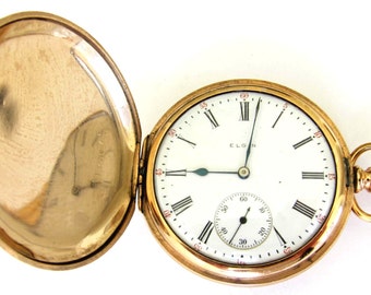 Antique 14K Solid Gold Elgin Pocket Watch S 12 17
