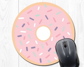 Mouse Pad School Supplies Gift Dorm Decor Office Decor Doughnut Mouse Pad Funny Donut Mousepad Coworker Gift Funny Pink Cute Office Supplies