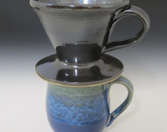Drip coffee maker / handmade / pottery / green / by SookjaeArt