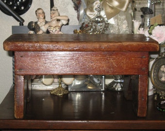 Antique Primitive Rustic Wood Bench Small Crafted By Hand Home And Living Antique Primitive Rustic Wood Bench Small Crafted By Hand Home And Living
