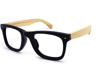 TAKE MJX1302 wayfarer handmade acetate frame with bamboo arm glasses with prescription lenses