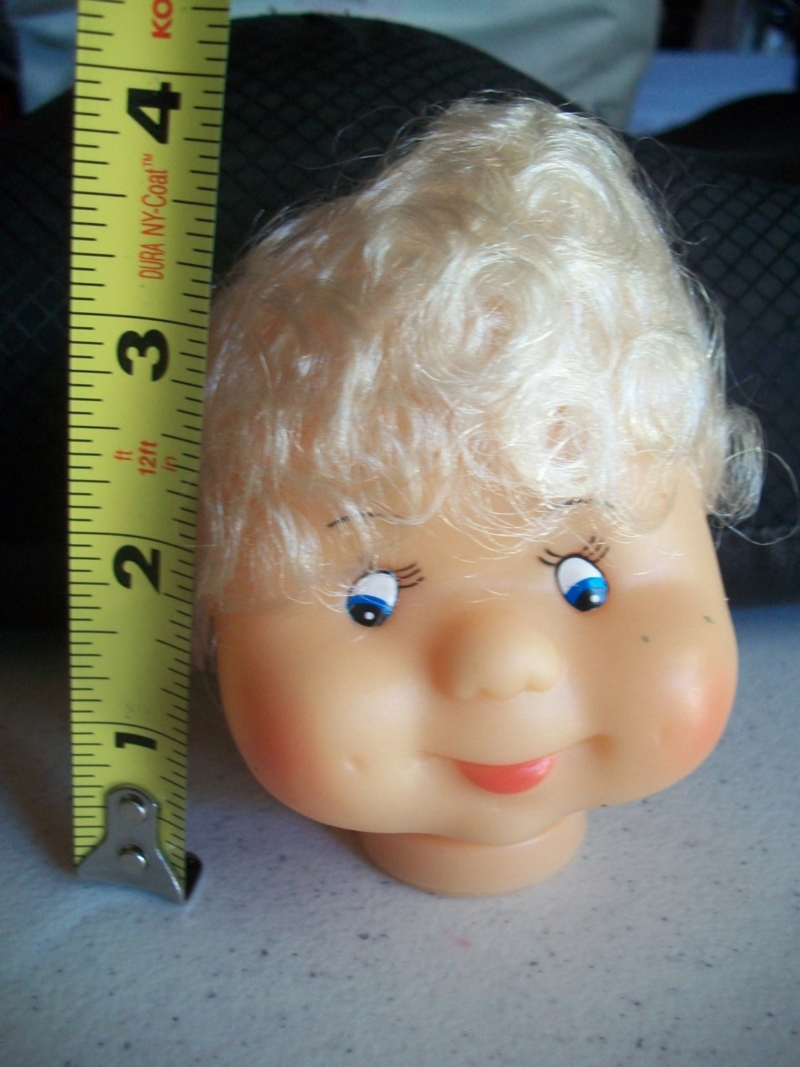 Vintage Soft Plastic Doll Head with Hands - Light Blonde Hair from ...