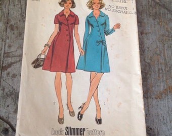 Vintage Simplicity Sewing Pattern 5912 Misses' Size 40 Bust 44 Coat Dress