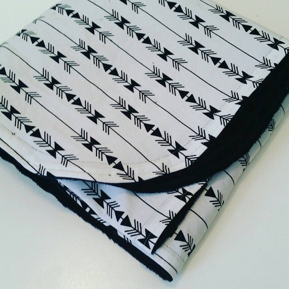 Baby Blanket Tribal Baby Blanket Minky Blanket Black
