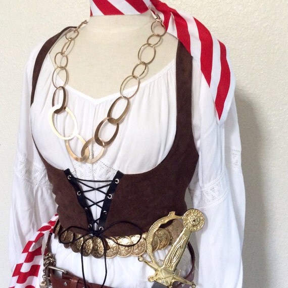 Women's Pirate Costume Including Jewelry A Blouse