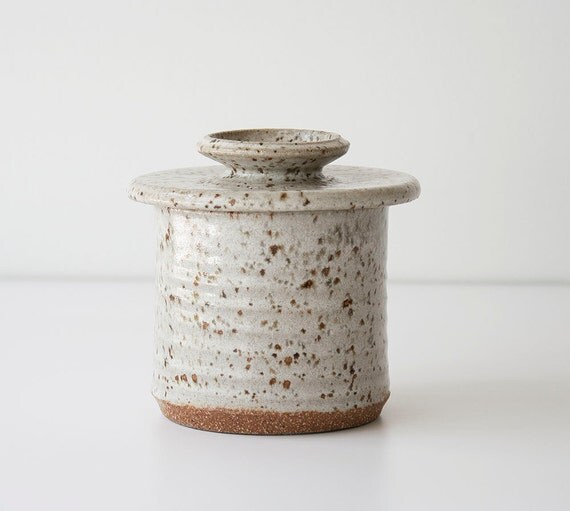 Vintage Modern Butter Bell Stoneware Pottery Container