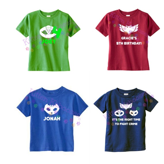 PJ Masks Superhero Tshirt with Custom Personalization