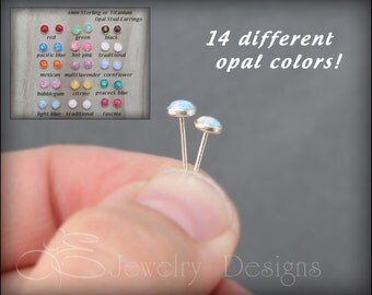 OPAL EARRINGS - opal stud earrings, dainty opal earrings, opal post earrings, small opal earrings, tiny opal earrings, opal stud earrings