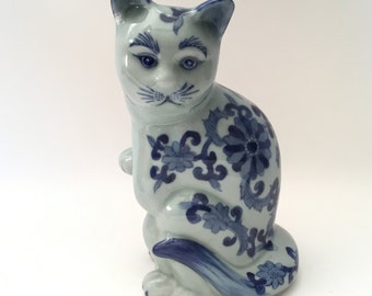 Chinese cat figurine | Etsy