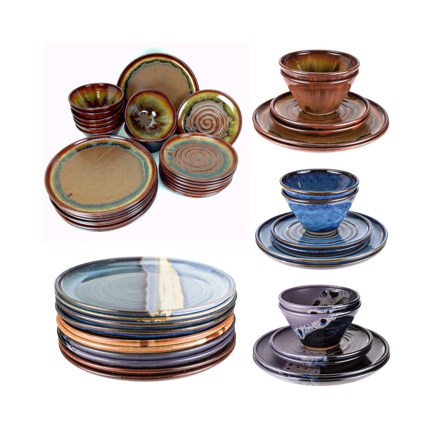 Build your own pottery dinnerware set. Each piece sold