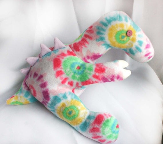 Items similar to Tie Dye Dinosaur Stuffed Animal, ready to ship on Etsy