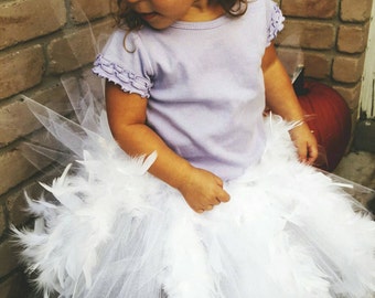 Duck Inspired Costume White Feather Tutu