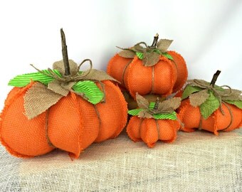Burlap Pumpkins, Fabric Pumpkins, Fall Decoration, Farmhouse Decor, Halloween Pumpkins, Neutral Fall Decor, Fall Decor, Primitive Pumpkin