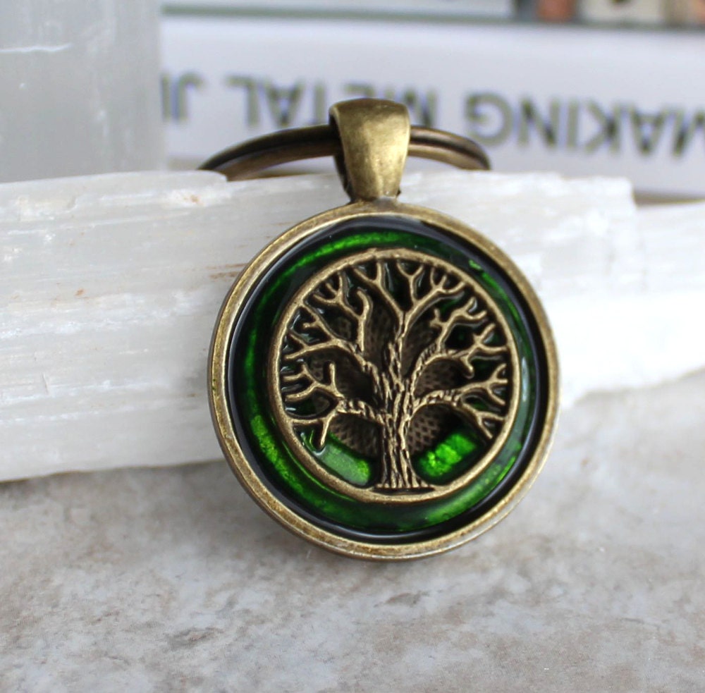 green tree of life keychain mens keychain celtic by NatureWithYou