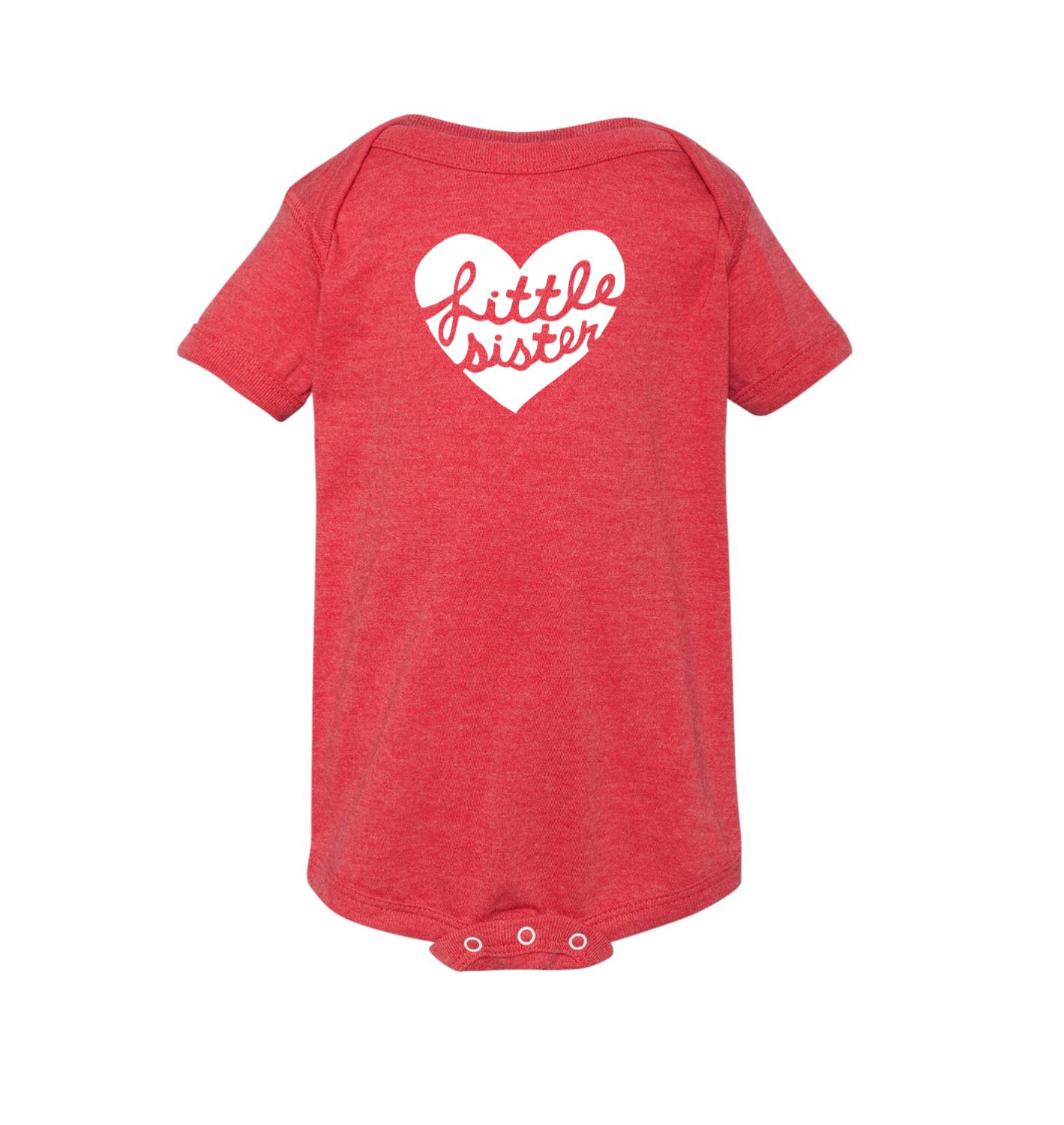 Little Sister Heart Baby Girl Shirt Baby and Toddler Sister