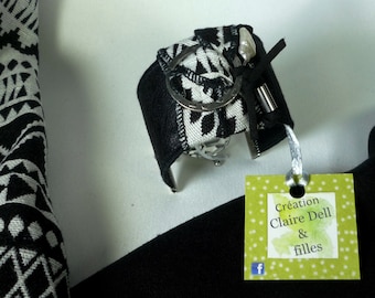 Textile cuff with toggle clasp bracelet