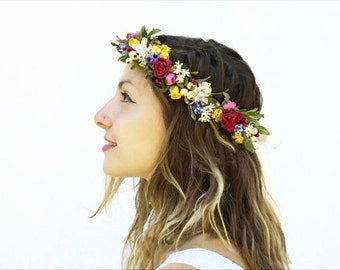 Bridal Flower Headpiece, Floral Crown, Bridal Flower Crown, Flower Crown, Bridal Flower Headpiece, Rustic Wedding, Woodland Wedding, Boho