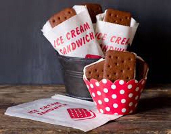 Ice Cream Sandwich Bags 25 Bags Vintage Style Themed Party