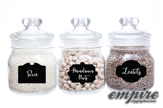 Chalkboard labels, labels for mason jars, mason jar labels, kitchen labels, craft room labels, labels for organization