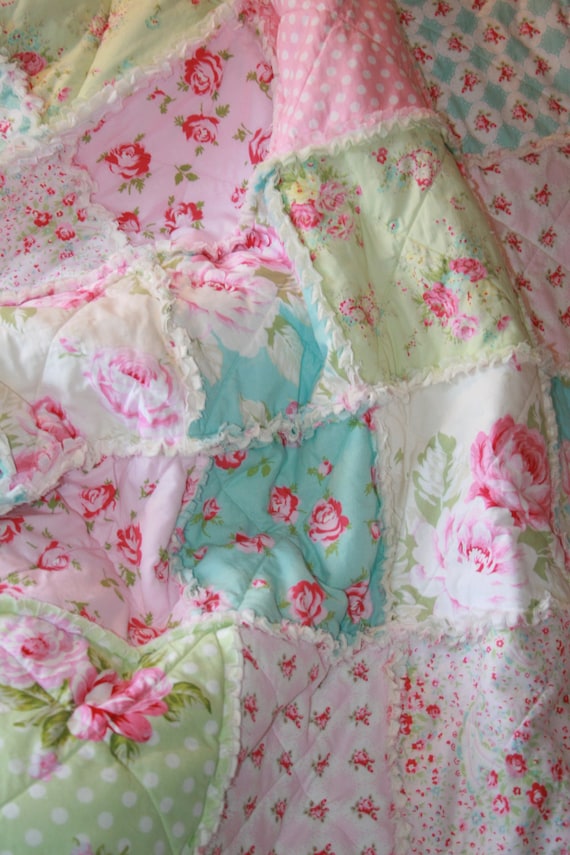 Crib Rag Quilt Baby Girl Crib Bedding Shabby Chic By Justluved