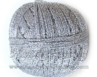 Silver yarn, sparkle, glitter, shining yarn, sparkling yarn, metal yarn, silver lame (01), brocade yarn Brocat Christmas ornaments DSH(P12)