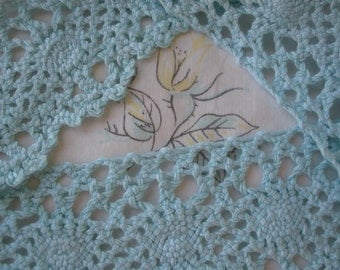 Cotton Cluny Lace trim Mint Green BTY yards 2" wide lace scalloped edge crochet look retro yardage soft and pliable