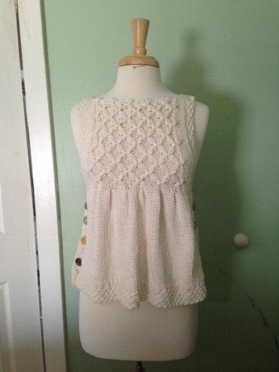 Smocked Pullover Vest Knitting PatternPDF