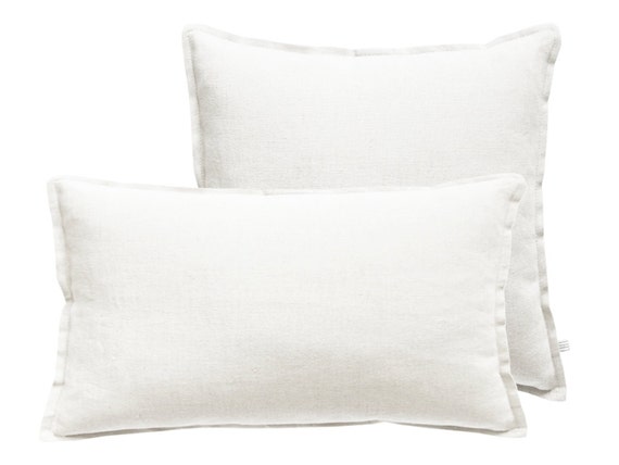 White linen decorative pillow covers Square or by LovelyHomeIdea