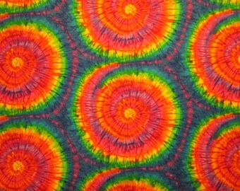Tie Dye Swirls Circles Bright Colors Cotton Fabric Fat Quarter Or Custom Listing