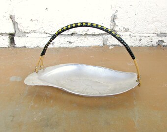 Vintage Scandinavian Tray, Norwegian Norway Mid Century Handmade Handled Serving Tray, MCM Entertaining, Hammered Aluminum, Alu-Lux OOAK