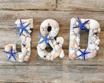Cake Topper Initials Beach Wedding Sweetheart Table Decor Seashell Letter Wall Cake Topper Initials Beach Wedding Sweetheart Table Decor Seashell Letter Wall