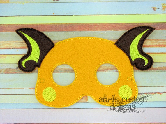 Raichu Pokemon Mask Felt Dress Up Masks by ArielsCustomDesigns