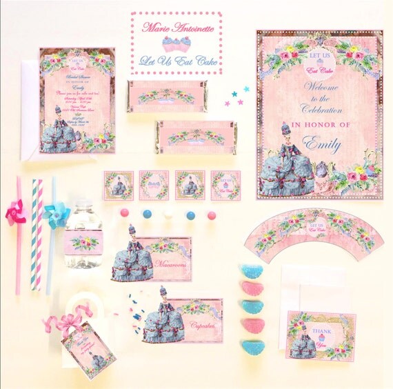MARIE ANTOINETTE PARTY Collection ~ Personalized Printable Download Il_570xn