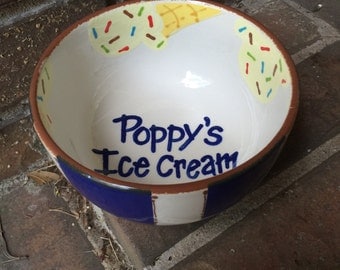Personalized Ceramic Ice Cream Bowl