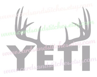 Yeti Deer SVG - Deer Antlers SVG - Digital Cutting File - Vector File - Instant Download - Silhouette Cameo - Svg, Dxf, Jpg, Eps, Png