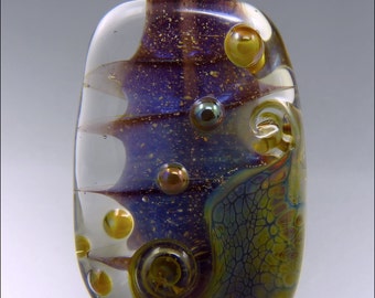 PURPLE SPARKLES - Freeform Lampwork Focal Bead - Handmade Jewellery Supplies - by Stephanie Gough sra fhfteam leteam