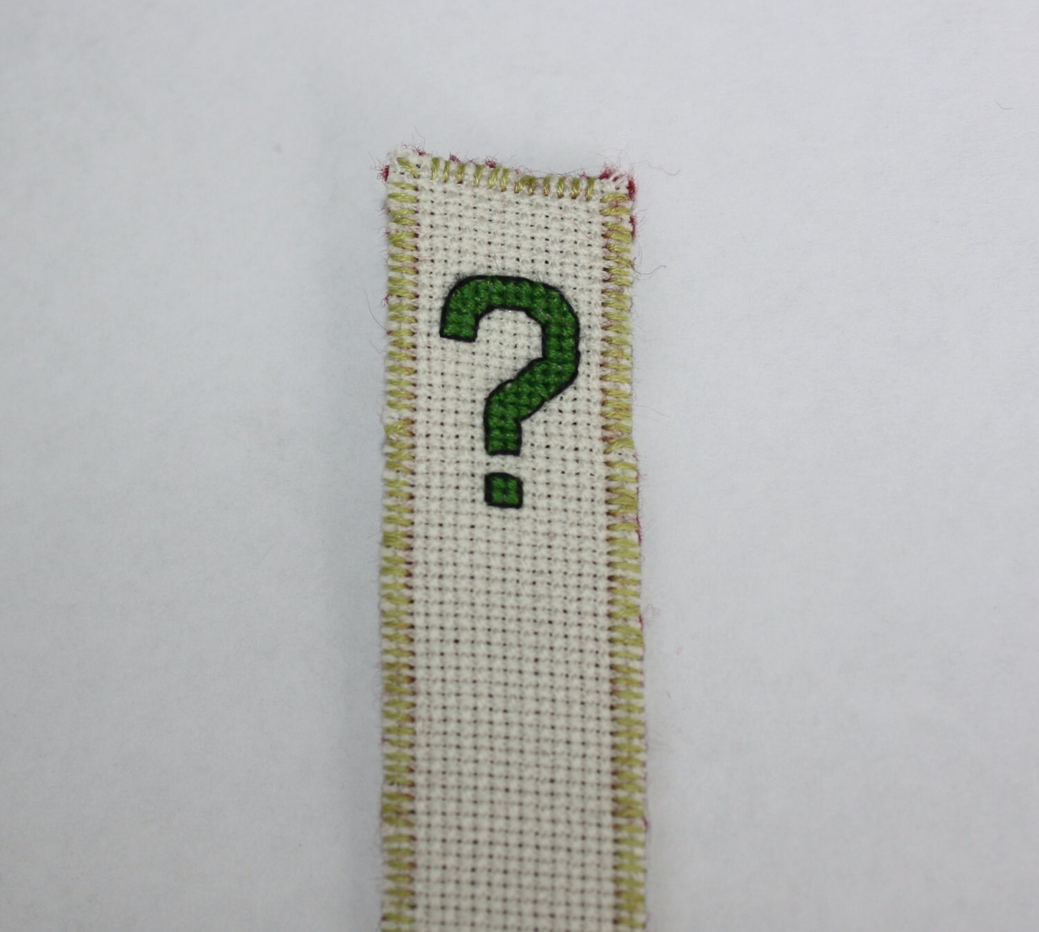 Question mark cross stitch bookmark