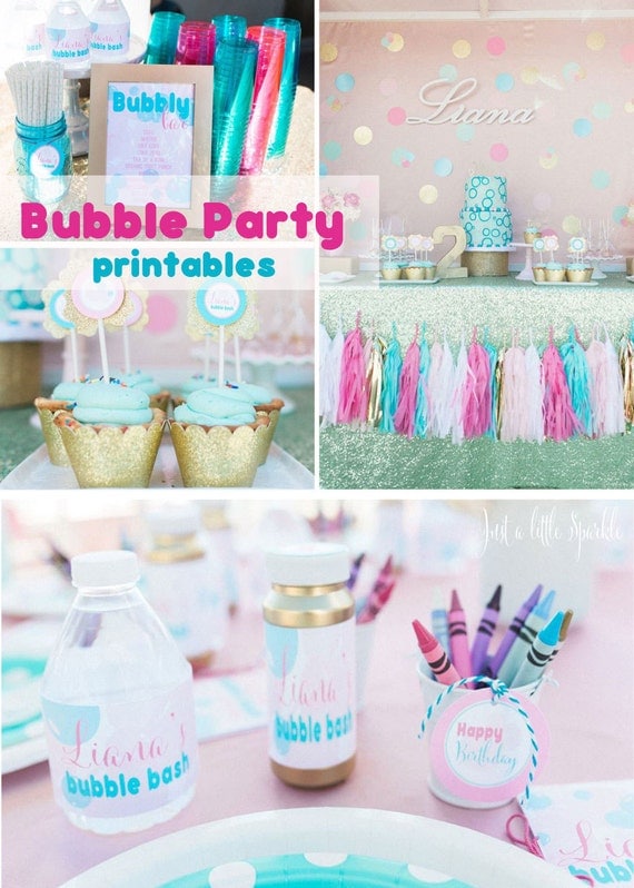 Bubble Party Printables Bubble Birthday Party Invitation