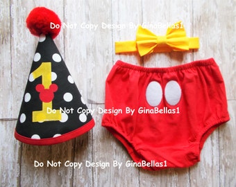 mickey smash cake outfit